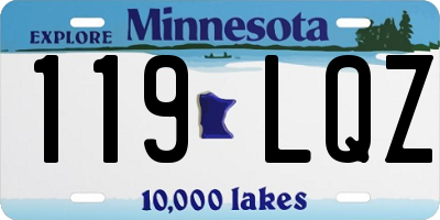 MN license plate 119LQZ