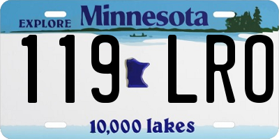 MN license plate 119LRO