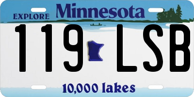 MN license plate 119LSB