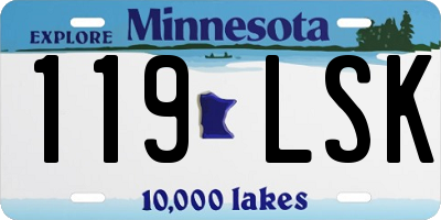 MN license plate 119LSK