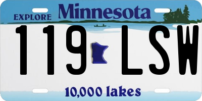 MN license plate 119LSW