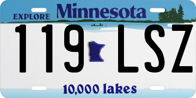 MN license plate 119LSZ