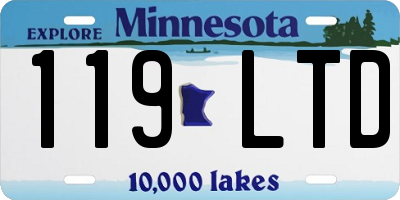MN license plate 119LTD