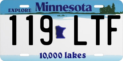 MN license plate 119LTF
