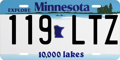 MN license plate 119LTZ