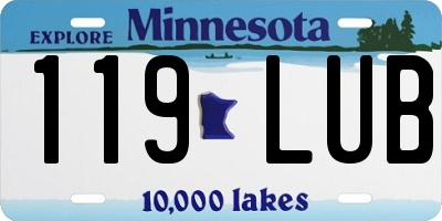 MN license plate 119LUB