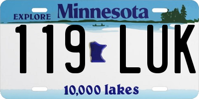 MN license plate 119LUK