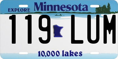 MN license plate 119LUM
