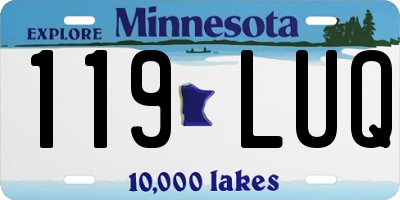 MN license plate 119LUQ