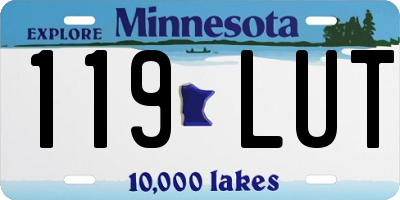 MN license plate 119LUT