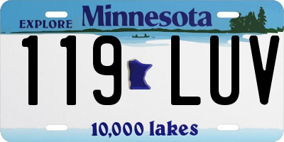 MN license plate 119LUV