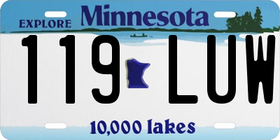 MN license plate 119LUW