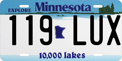 MN license plate 119LUX
