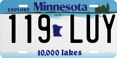MN license plate 119LUY