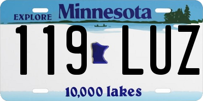 MN license plate 119LUZ