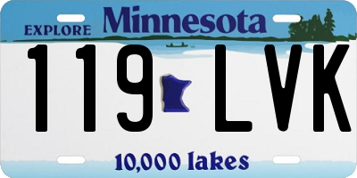 MN license plate 119LVK