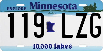 MN license plate 119LZG
