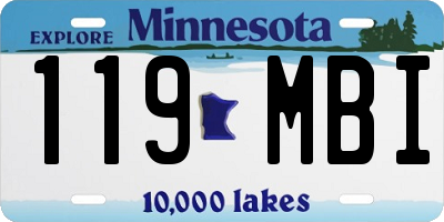MN license plate 119MBI