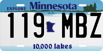 MN license plate 119MBZ