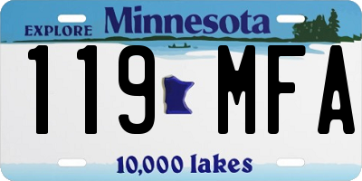 MN license plate 119MFA