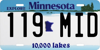 MN license plate 119MID