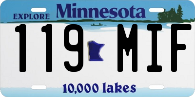 MN license plate 119MIF