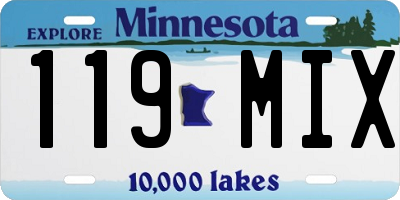 MN license plate 119MIX
