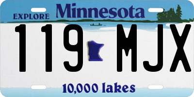 MN license plate 119MJX