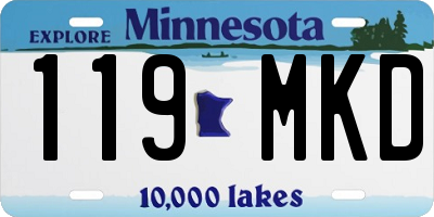 MN license plate 119MKD