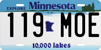 MN license plate 119MOE