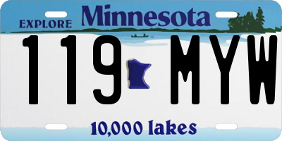 MN license plate 119MYW