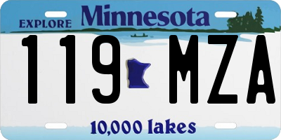 MN license plate 119MZA