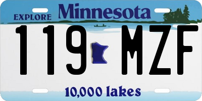 MN license plate 119MZF