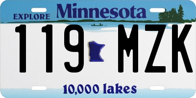 MN license plate 119MZK