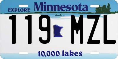 MN license plate 119MZL