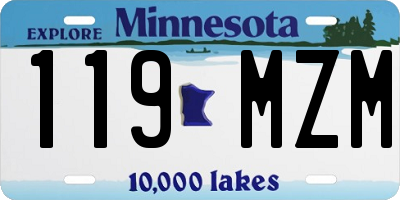 MN license plate 119MZM