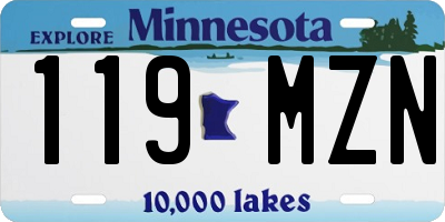 MN license plate 119MZN