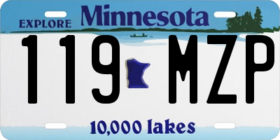 MN license plate 119MZP