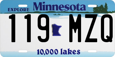 MN license plate 119MZQ