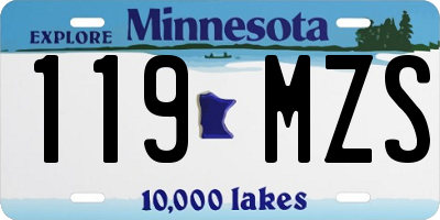 MN license plate 119MZS