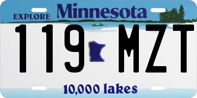 MN license plate 119MZT
