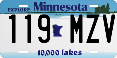 MN license plate 119MZV