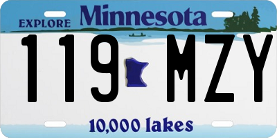 MN license plate 119MZY