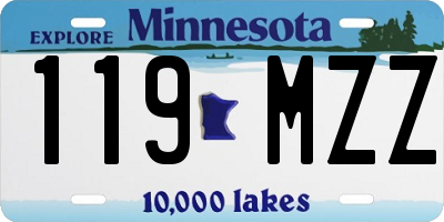 MN license plate 119MZZ