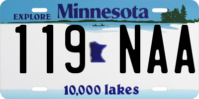 MN license plate 119NAA