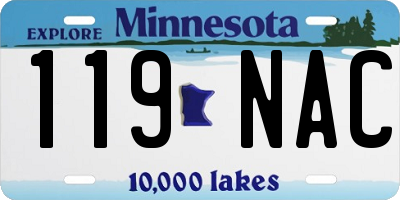 MN license plate 119NAC