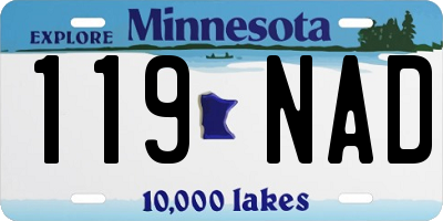 MN license plate 119NAD