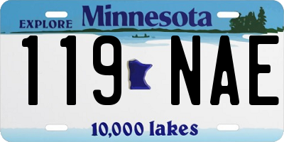 MN license plate 119NAE