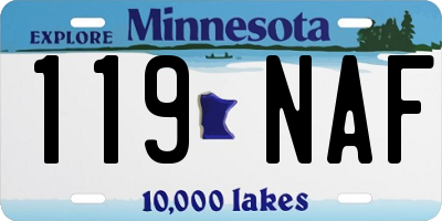 MN license plate 119NAF