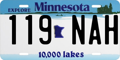 MN license plate 119NAH